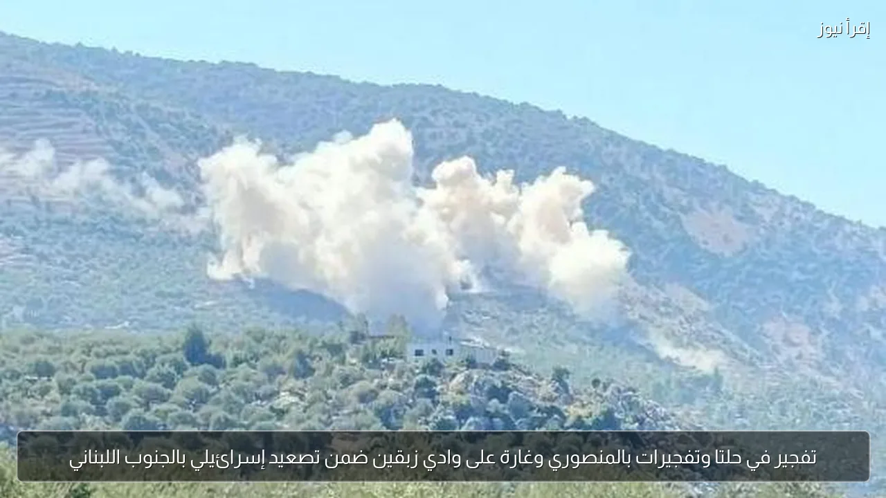 تفجير في حلتا وتفجيرات بالمنصوري وغارة على وادي زبقين ضمن تصعيد إسرائيلي بالجنوب اللبناني
