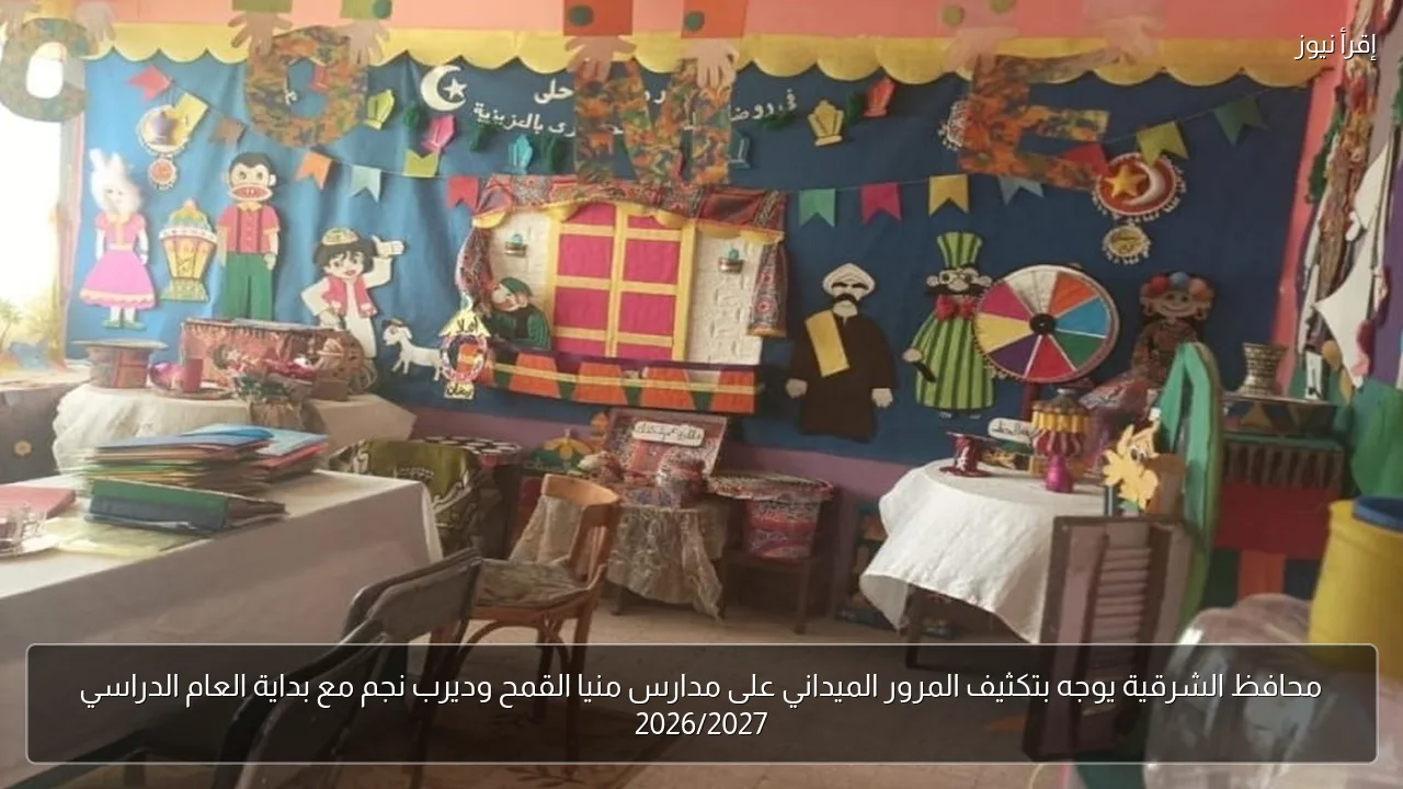 محافظ الشرقية يوجه بتكثيف المرور الميداني على مدارس منيا القمح وديرب نجم مع بداية العام الدراسي 2026/2027