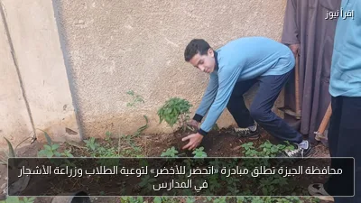 محافظة الجيزة تطلق مبادرة «اتحضر للأخضر» لتوعية الطلاب وزراعة الأشجار في المدارس