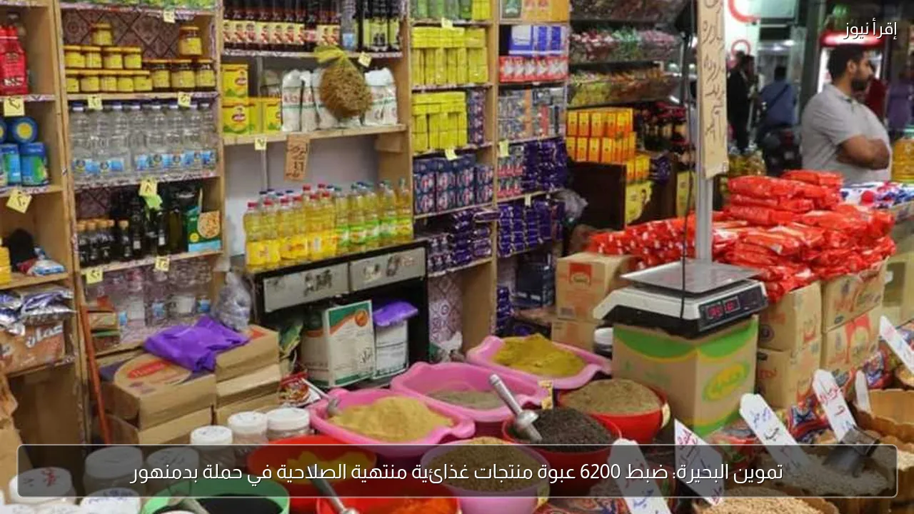 تموين البحيرة: ضبط 6200 عبوة منتجات غذائية منتهية الصلاحية في حملة بدمنهور