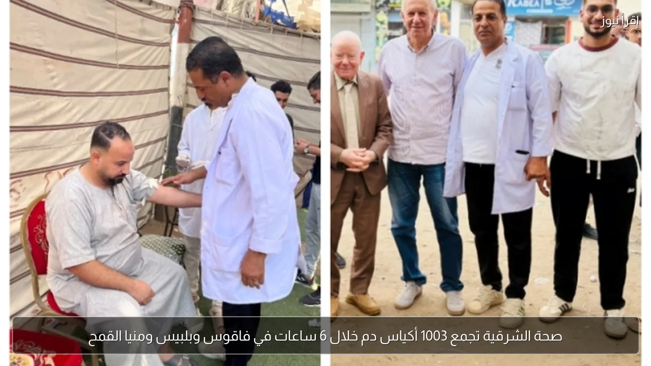 صحة الشرقية تجمع 1003 أكياس دم خلال 6 ساعات في فاقوس وبلبيس ومنيا القمح