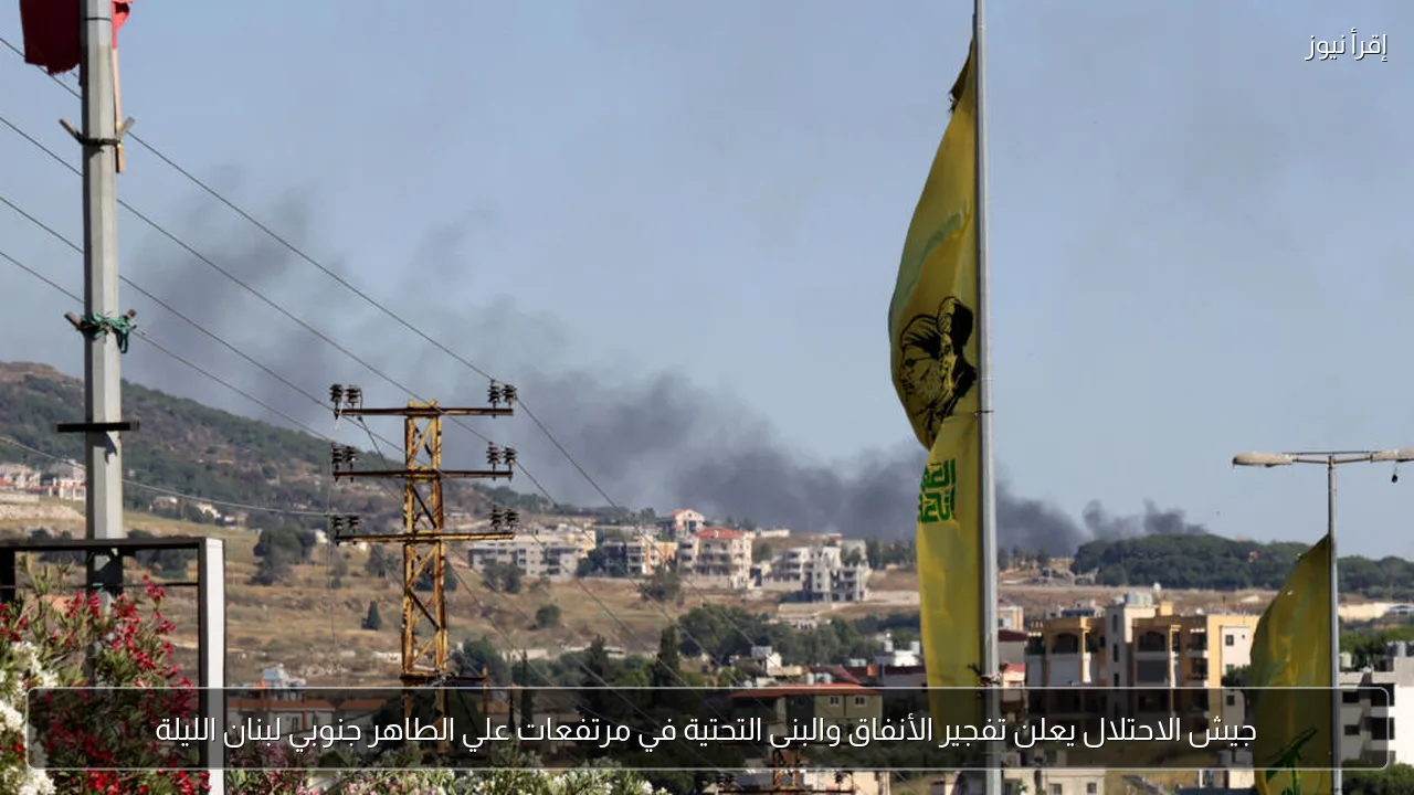 جيش الاحتلال يعلن تفجير الأنفاق والبنى التحتية في مرتفعات علي الطاهر جنوبي لبنان الليلة