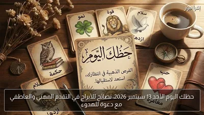 حظك اليوم الأحد 13 سبتمبر 2026: نصائح للأبراج في التقدم المهني والعاطفي مع دعوة للهدوء