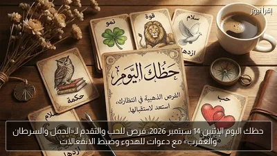 حظك اليوم الإثنين 14 سبتمبر 2026: فرص للحب والتقدم لـ«الحمل والسرطان والعقرب» مع دعوات للهدوء وضبط الانفعالات