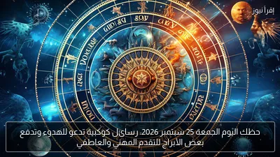 حظك اليوم الجمعة 25 سبتمبر 2026: رسائل كوكبية تدعو للهدوء وتدفع بعض الأبراج للتقدم المهني والعاطفي