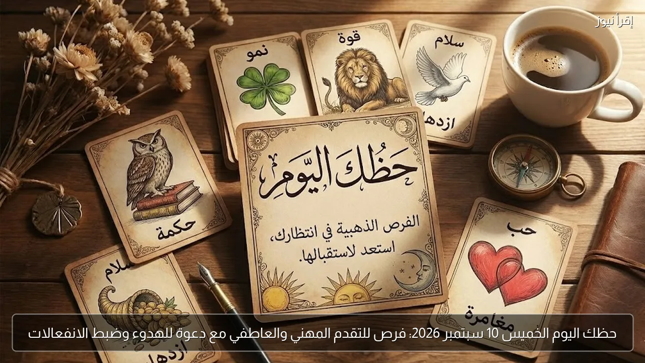 حظك اليوم الخميس 10 سبتمبر 2026: فرص للتقدم المهني والعاطفي مع دعوة للهدوء وضبط الانفعالات