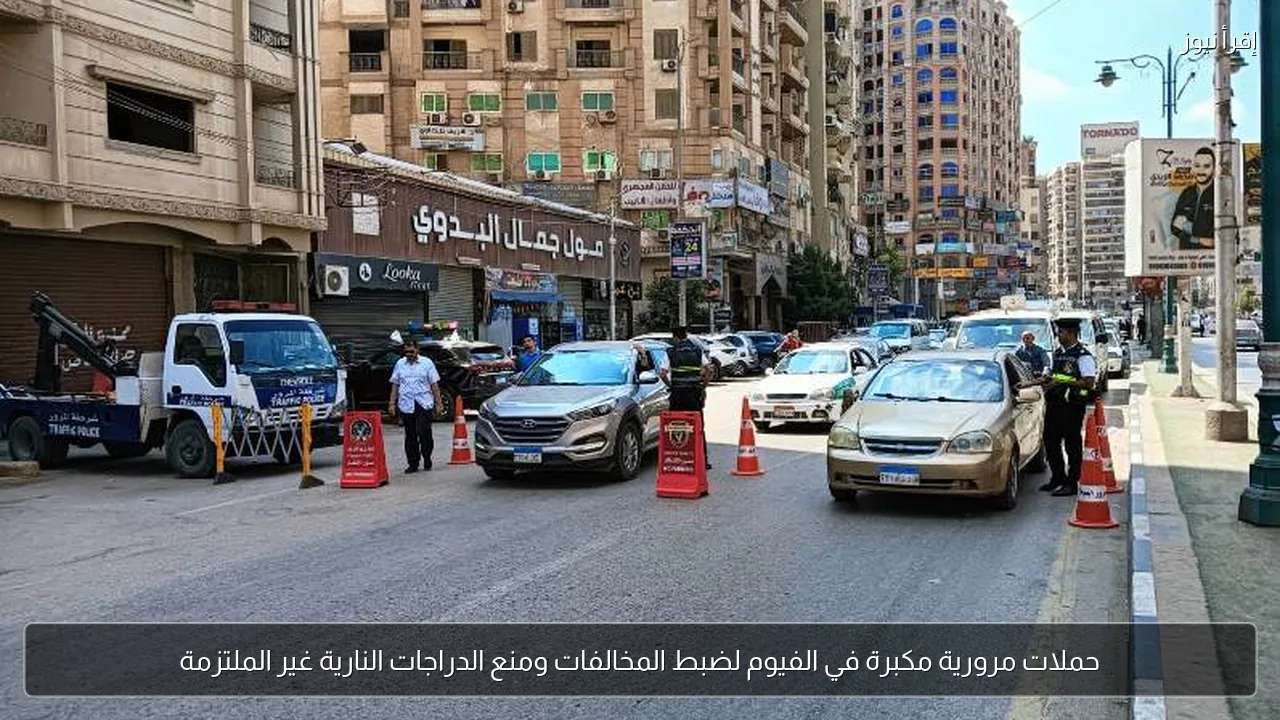 حملات مرورية مكبرة في الفيوم لضبط المخالفات ومنع الدراجات النارية غير الملتزمة