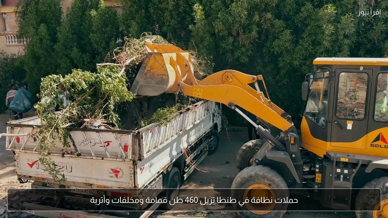 حملات نظافة في طنطا تزيل 460 طن قمامة ومخلفات وأتربة