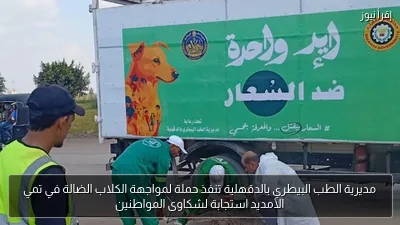 مديرية الطب البيطري بالدقهلية تنفذ حملة لمواجهة الكلاب الضالة في تمي الأمديد استجابة لشكاوى المواطنين