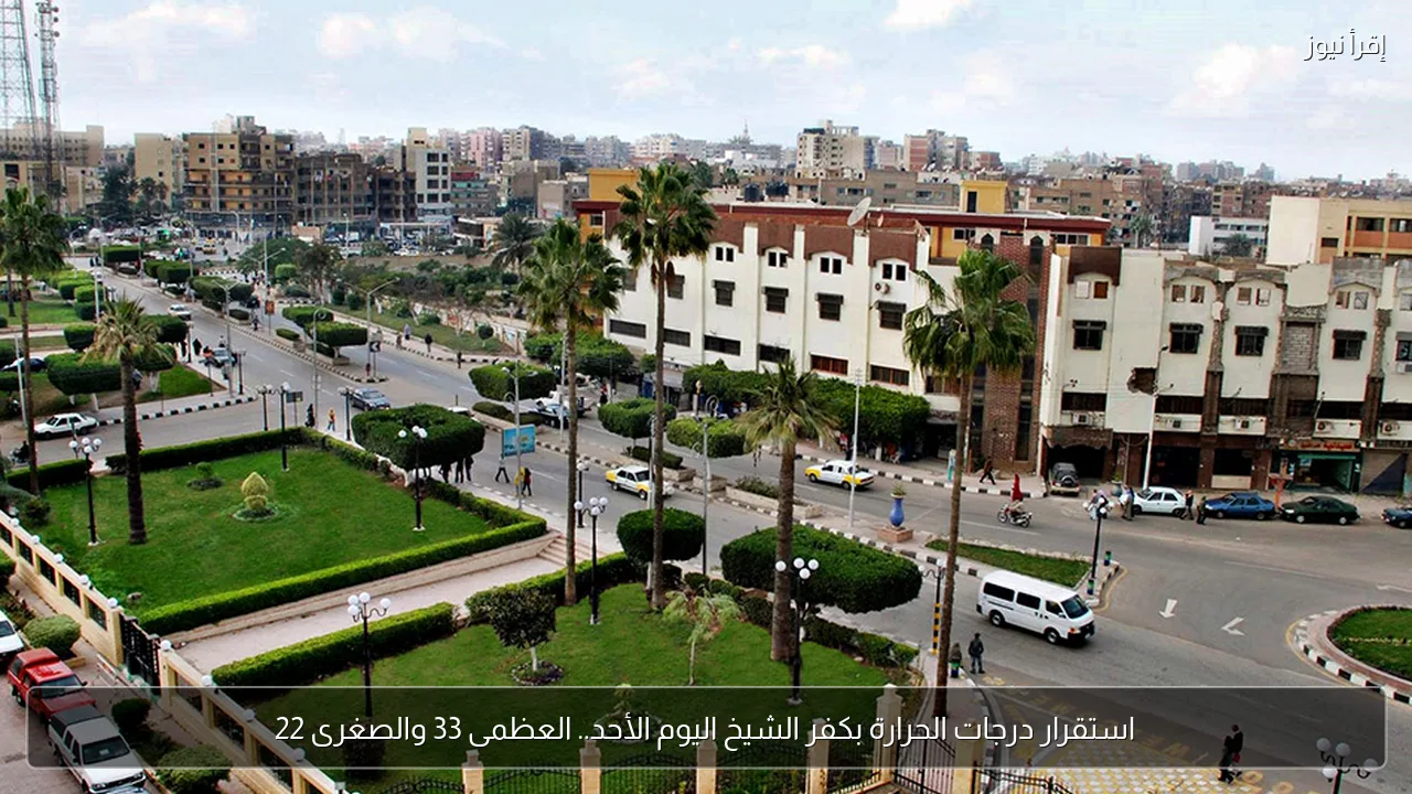 استقرار درجات الحرارة بكفر الشيخ اليوم الأحد.. العظمى 33 والصغرى 22