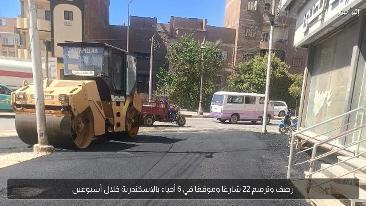 رصف وترميم 22 شارعًا وموقعًا في 6 أحياء بالإسكندرية خلال أسبوعين