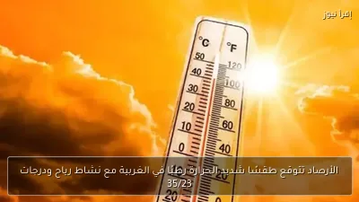 الأرصاد تتوقع طقسًا شديد الحرارة رطبًا في الغربية مع نشاط رياح ودرجات 35/23