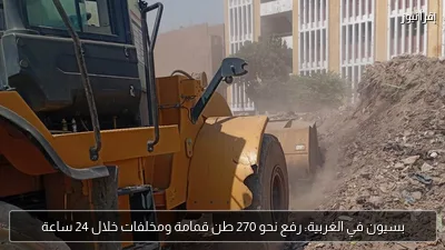 بسيون في الغربية: رفع نحو 270 طن قمامة ومخلفات خلال 24 ساعة