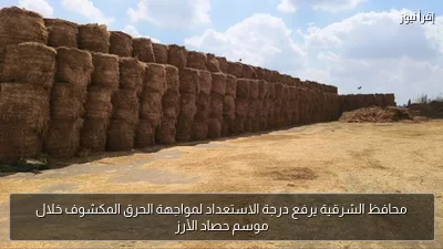 محافظ الشرقية يرفع درجة الاستعداد لمواجهة الحرق المكشوف خلال موسم حصاد الأرز