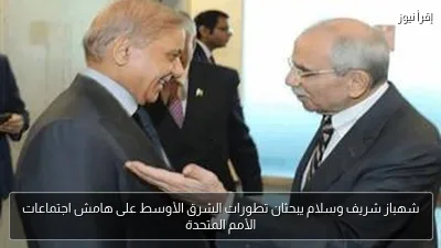 شهباز شريف وسلام يبحثان تطورات الشرق الأوسط على هامش اجتماعات الأمم المتحدة