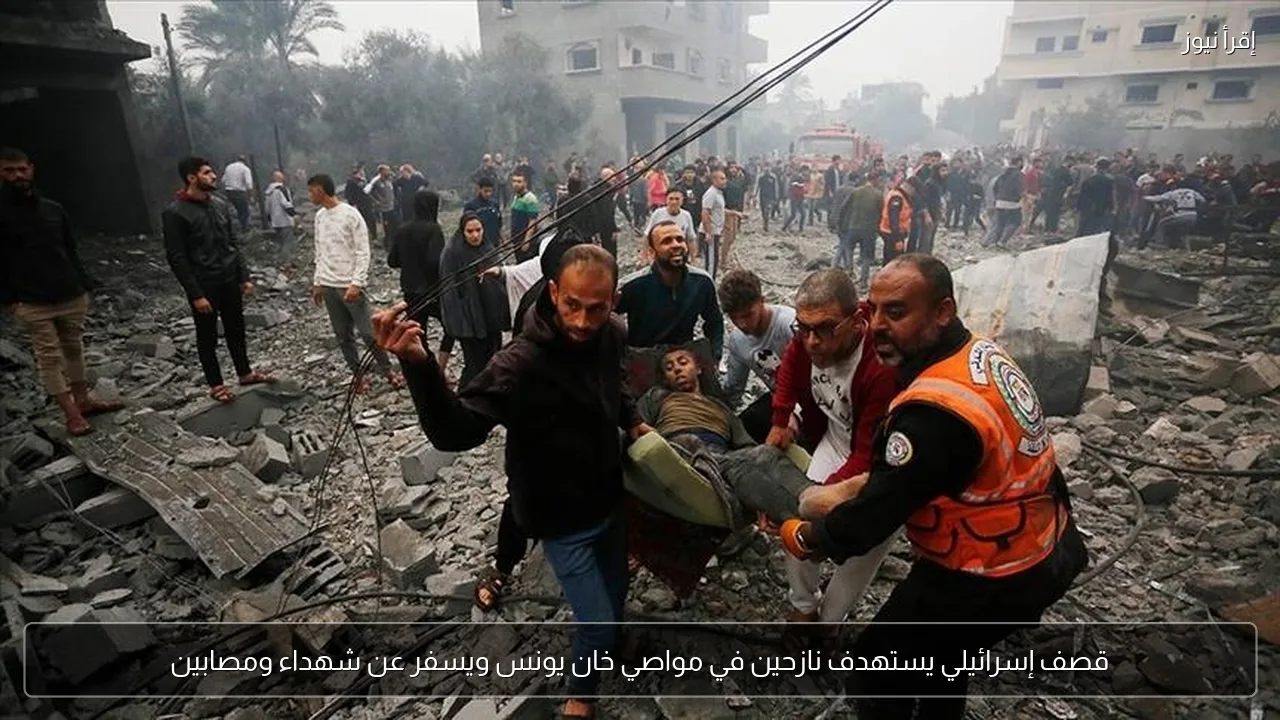 قصف إسرائيلي يستهدف نازحين في مواصي خان يونس ويسفر عن شهداء ومصابين