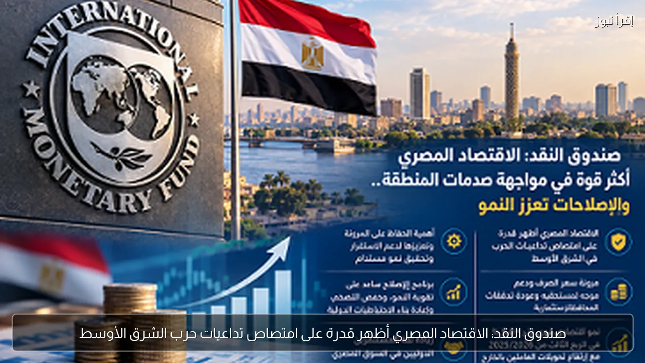 صندوق النقد: الاقتصاد المصري أظهر قدرة على امتصاص تداعيات حرب الشرق الأوسط