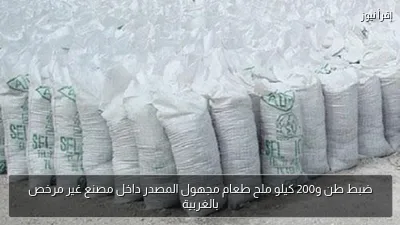ضبط طن و200 كيلو ملح طعام مجهول المصدر داخل مصنع غير مرخص بالغربية