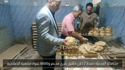 محافظ الغربية: ضبط 2 طن دقيق بلدي مدعم و6600 عبوة منتهية الصلاحية