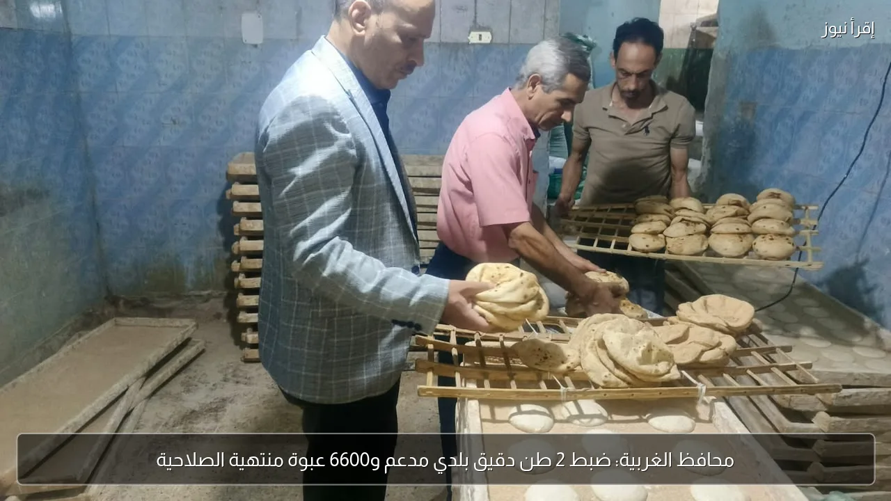 محافظ الغربية: ضبط 2 طن دقيق بلدي مدعم و6600 عبوة منتهية الصلاحية