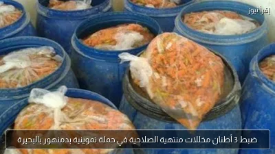 ضبط 3 أطنان مخللات منتهية الصلاحية في حملة تموينية بدمنهور بالبحيرة