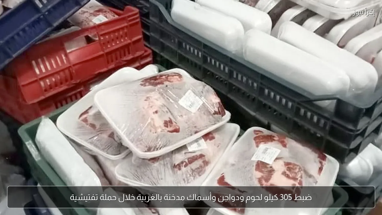 ضبط 305 كيلو لحوم ودواجن وأسماك مدخنة بالغربية خلال حملة تفتيشية