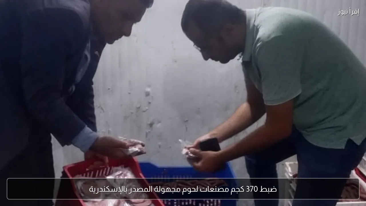 ضبط 370 كجم مصنعات لحوم مجهولة المصدر بالإسكندرية