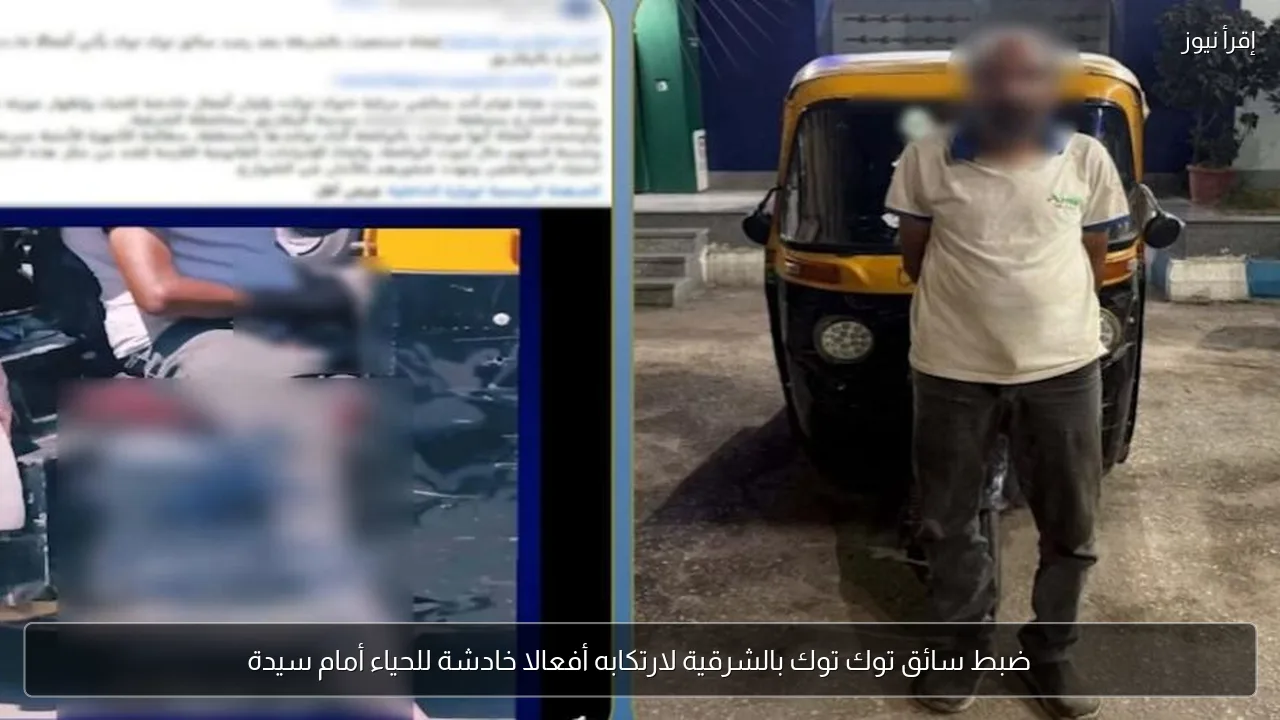 ضبط سائق توك توك بالشرقية لارتكابه أفعالا خادشة للحياء أمام سيدة