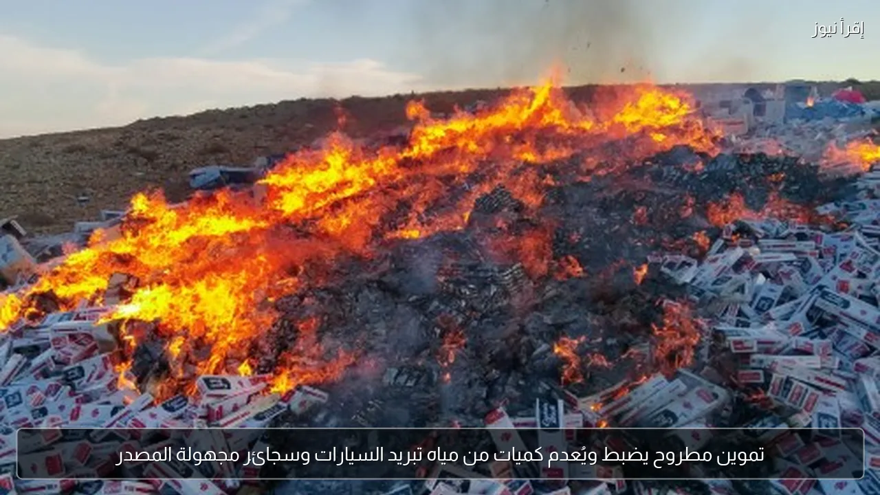 تموين مطروح يضبط ويُعدم كميات من مياه تبريد السيارات وسجائر مجهولة المصدر