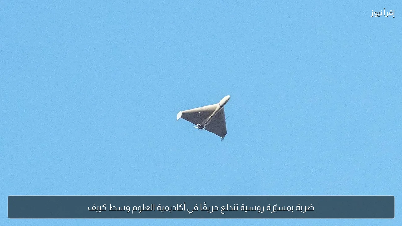 ضربة بمسيّرة روسية تندلع حريقًا في أكاديمية العلوم وسط كييف