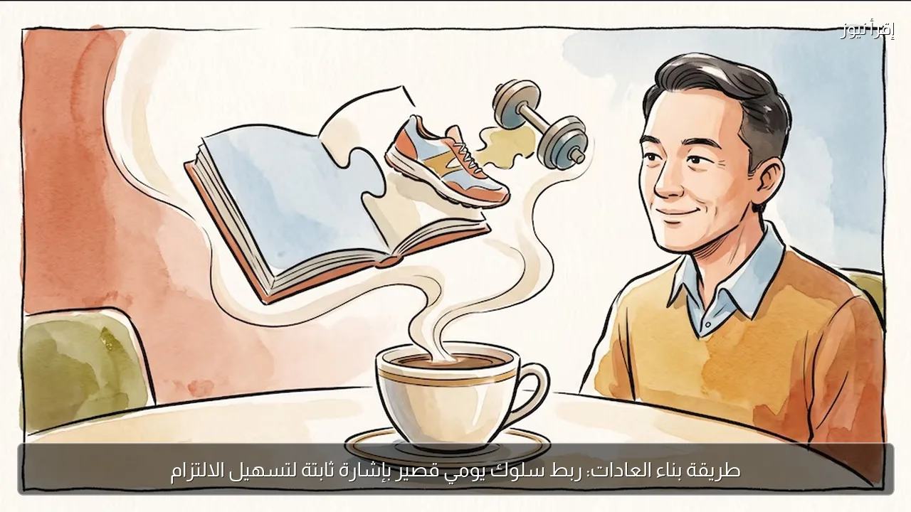 طريقة بناء العادات: ربط سلوك يومي قصير بإشارة ثابتة لتسهيل الالتزام