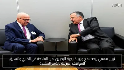 نبيل فهمي يبحث مع وزير خارجية البحرين أمن الملاحة في الخليج وتنسيق المواقف العربية بالأمم المتحدة