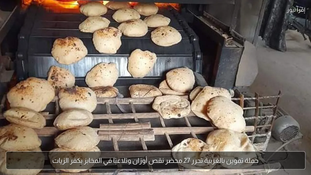 حملة تموين بالغربية تحرر 27 محضر نقص أوزان وتلاعبًا في المخابز بكفر الزيات