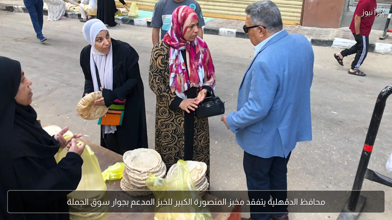 محافظ الدقهلية يتفقد مخبز المنصورة الكبير للخبز المدعم بجوار سوق الجملة