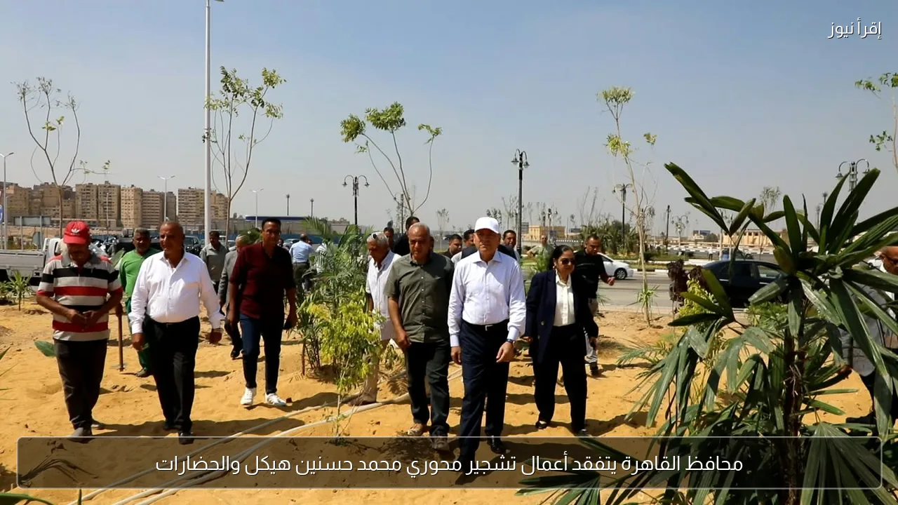 محافظ القاهرة يتفقد أعمال تشجير محوري محمد حسنين هيكل والحضارات