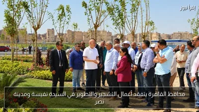 محافظ القاهرة يتفقد أعمال التشجير والتطوير في السيدة نفيسة ومدينة نصر