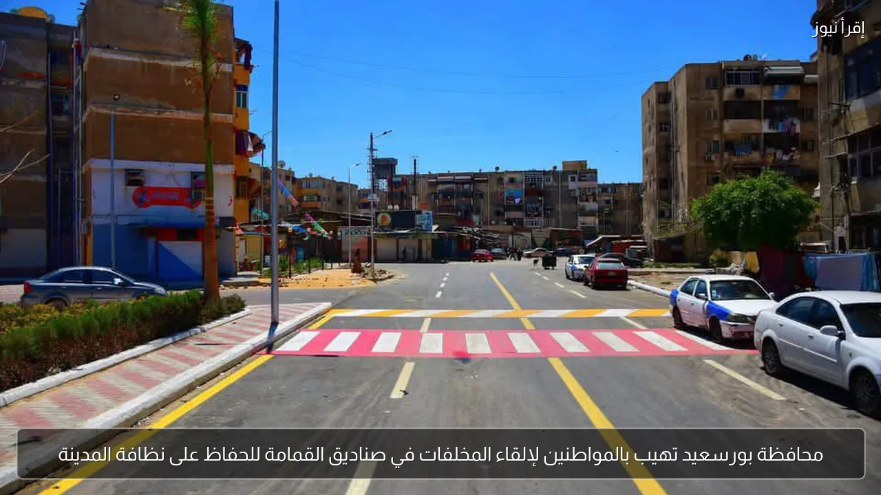 محافظة بورسعيد تهيب بالمواطنين لإلقاء المخلفات في صناديق القمامة للحفاظ على نظافة المدينة