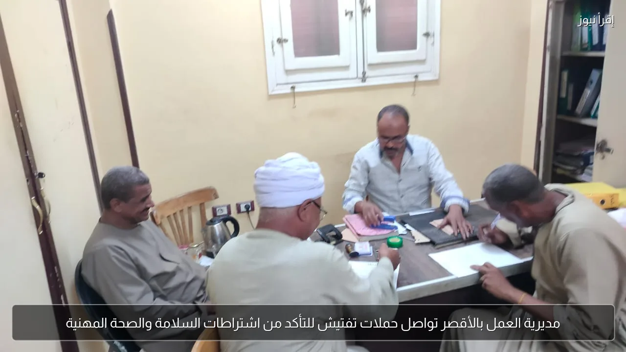 مديرية العمل بالأقصر تواصل حملات تفتيش للتأكد من اشتراطات السلامة والصحة المهنية