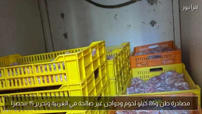 مصادرة طن و86 كيلو لحوم ودواجن غير صالحة في الغربية وتحرير 15 محضرًا