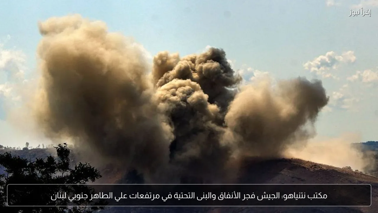 مكتب نتنياهو: الجيش فجر الأنفاق والبنى التحتية في مرتفعات علي الطاهر جنوبي لبنان