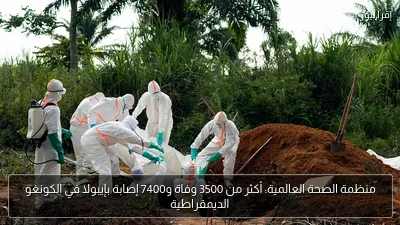 منظمة الصحة العالمية: أكثر من 3500 وفاة و7400 إصابة بإيبولا في الكونغو الديمقراطية