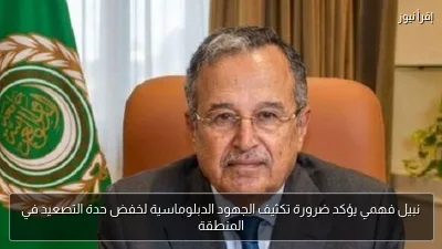 نبيل فهمي يؤكد ضرورة تكثيف الجهود الدبلوماسية لخفض حدة التصعيد في المنطقة