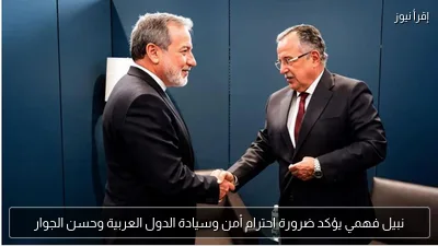 نبيل فهمي يؤكد ضرورة احترام أمن وسيادة الدول العربية وحسن الجوار