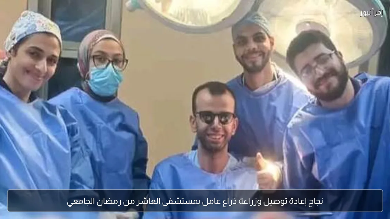 نجاح إعادة توصيل وزراعة ذراع عامل بمستشفى العاشر من رمضان الجامعي