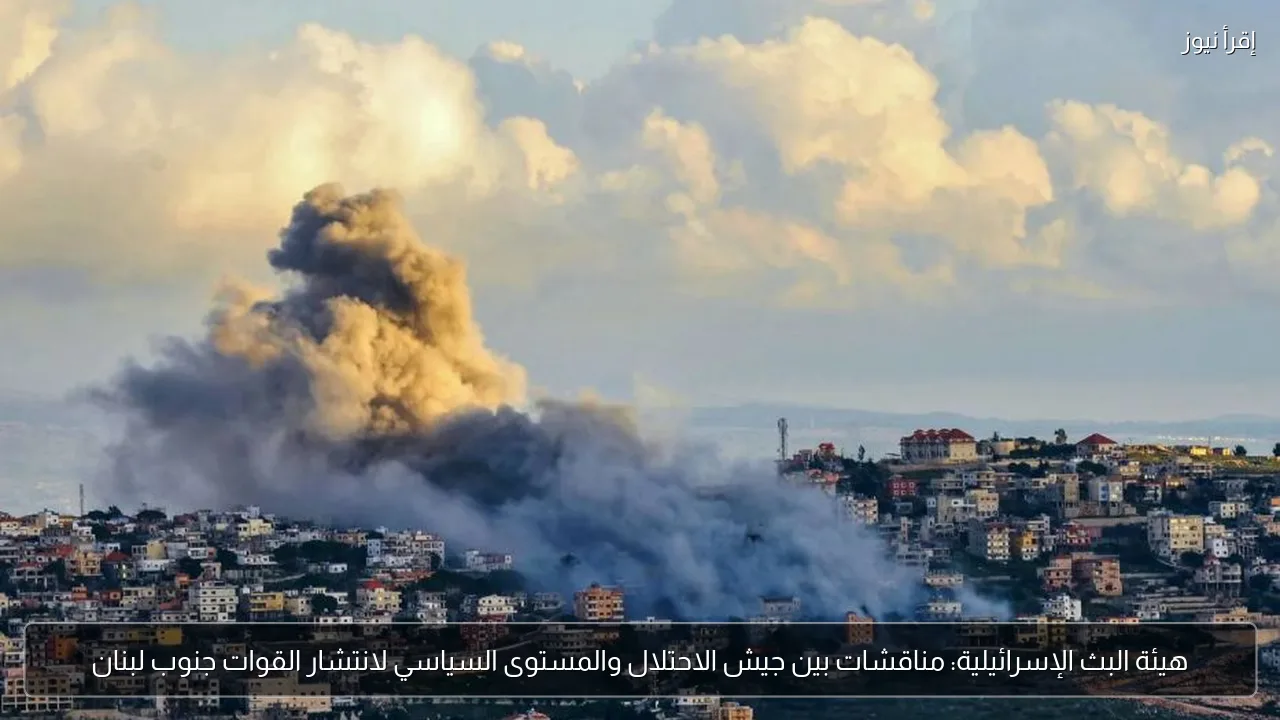 هيئة البث الإسرائيلية: مناقشات بين جيش الاحتلال والمستوى السياسي لانتشار القوات جنوب لبنان