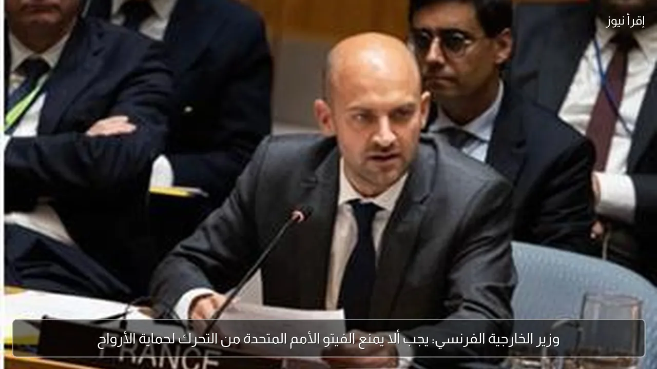 وزير الخارجية الفرنسي: يجب ألا يمنع الفيتو الأمم المتحدة من التحرك لحماية الأرواح