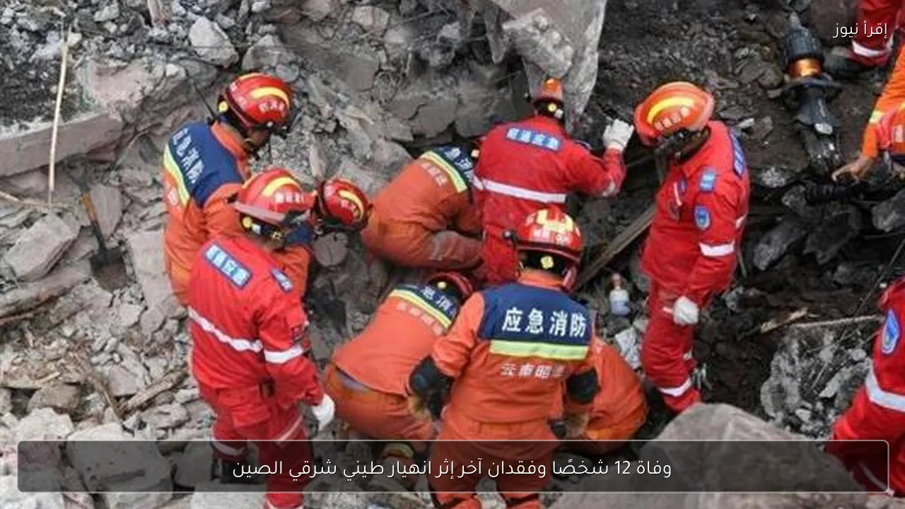 وفاة 12 شخصًا وفقدان آخر إثر انهيار طيني شرقي الصين