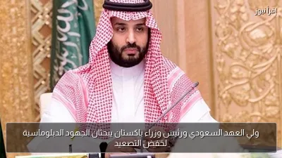 ولي العهد السعودي ورئيس وزراء باكستان يبحثان الجهود الدبلوماسية لخفض التصعيد