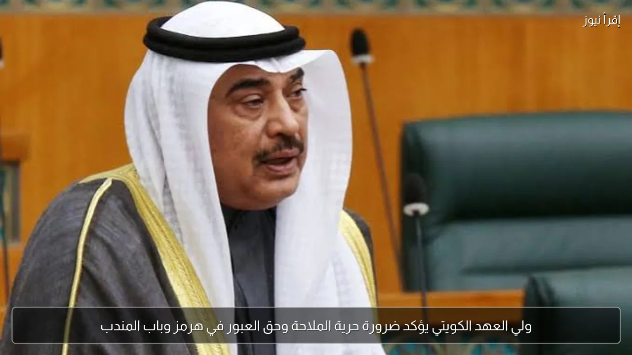 ولي العهد الكويتي يؤكد ضرورة حرية الملاحة وحق العبور في هرمز وباب المندب