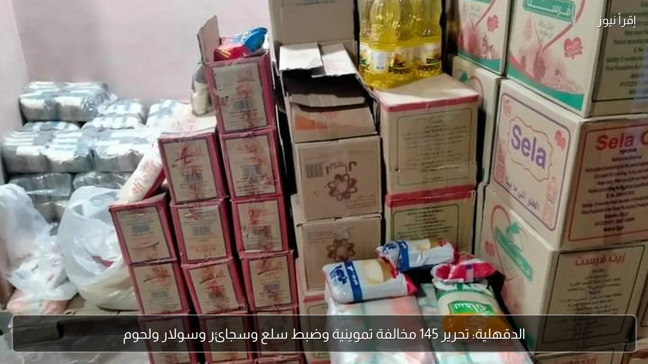 الدقهلية: تحرير 145 مخالفة تموينية وضبط سلع وسجائر وسولار ولحوم